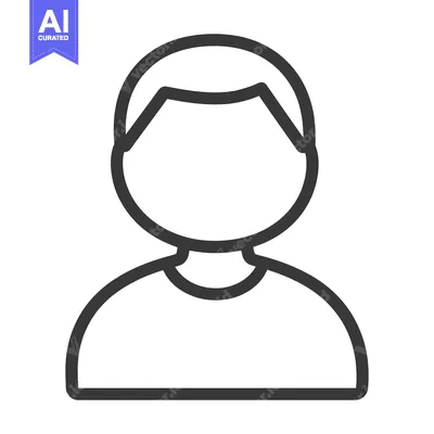 Aset premium populer: An outlined illustration depicting a simplistic human representation p
