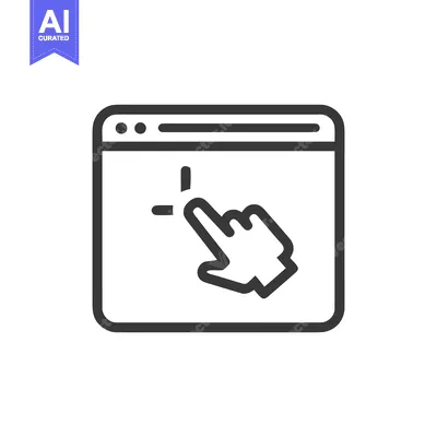 Aset premium populer: Hand Cursor Clicking on Website Interface Icon, Minimalist Design