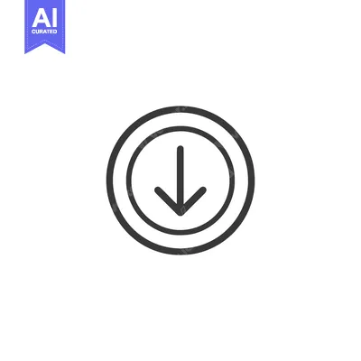 Aset premium populer: Minimalist Down Arrow Icon in Double Circle, Vector Design