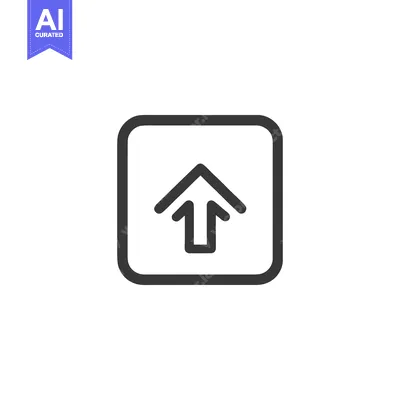 Premium design asset: Simple Up Arrow Icon in Rounded Square Frame, Gray on White
