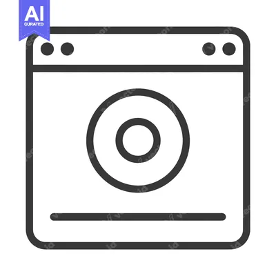 Aset desain premium: Simple illustration depicting a window with a circular central graphic