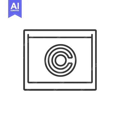 Aset premium populer: A circular design inside of a rectangular frame is shown