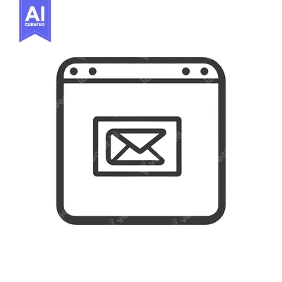 Popular premium asset: An illustrated email icon centered within a bordered window design