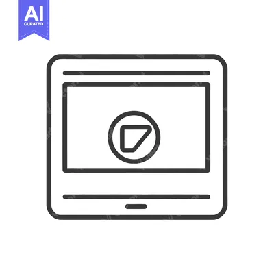 Aset premium populer: A digital tablet displays a play symbol on its screen