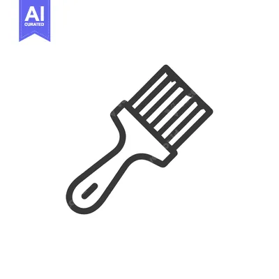 Popular premium asset: Minimalist Paint Brush Icon: Bold Outline on White Background