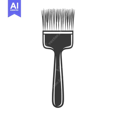 Aset premium populer: A simple graphic illustration depicting a paint brush on white