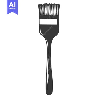 Aset desain premium: This is a monochrome image of a paint brush tool