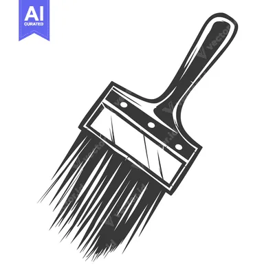 Aset premium populer: A graphic monochrome image showing a paint brush icon