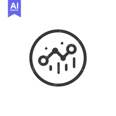 Aset premium populer: Circular Data Analysis Icon: Trend Line with Bar Graph Inside Circle