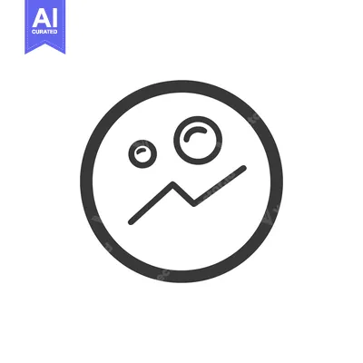 Aset desain premium: Abstract Circular Face with Geometric Features, Minimalist Icon Design