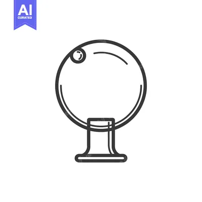 Aset premium populer: A minimalist graphic illustration of a round object on a base