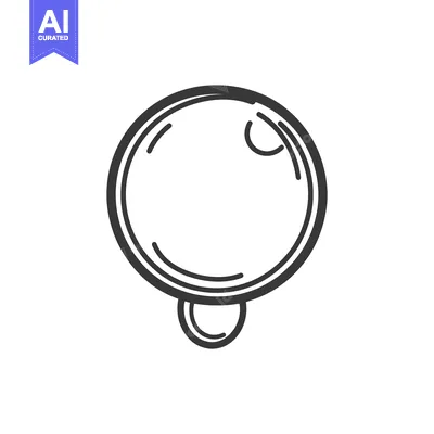 Aset premium populer: A monochrome drawing depicting a circular pendant with details
