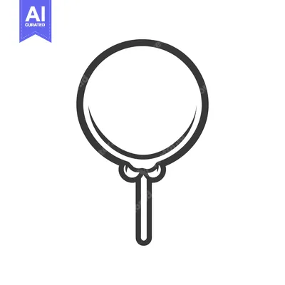 Aset desain premium: A simple graphic illustration of a lollipop on a stick