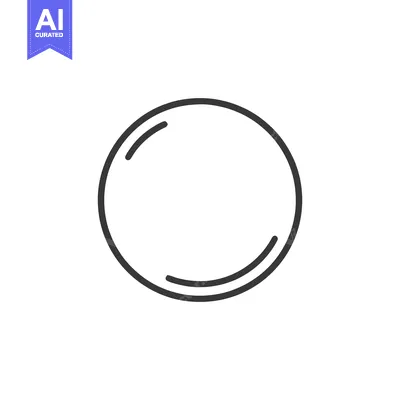 Aset premium populer: Minimalist Circle Outline with Inner Arc on White Background