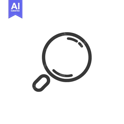 Aset premium populer: Minimalist Magnifying Glass Icon on White Background, Simple Design