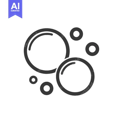Minimalist Soap Bubbles Icon: Cleanliness, Purity, and Freshness Symbo