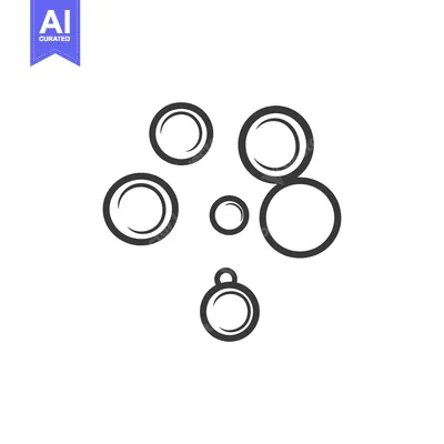 Aset desain premium: Several varying sized circular shapes are displayed in a group