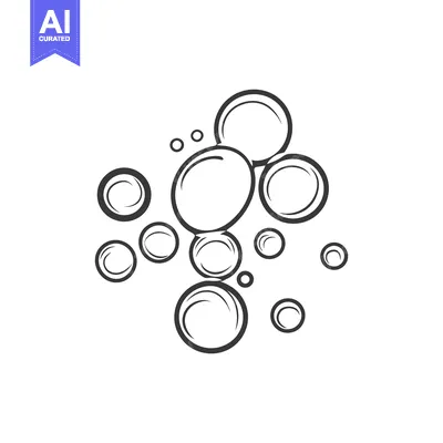 Popular premium asset: Numerous varying sized circular bubbles are clustered in a white space