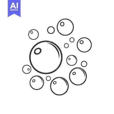 Aset premium populer: Illustration depicting a cluster of air bubbles rising upwards in the