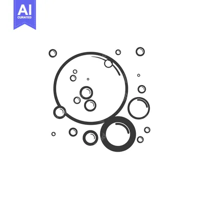 Aset premium populer: Black and white illustration of multiple floating bubbles