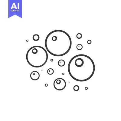 Aset premium populer: Simple illustration depicts various sized circular bubbles or spheres