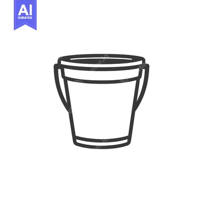 Aset premium populer: An illustration depicting a bucket with a handle and visible details