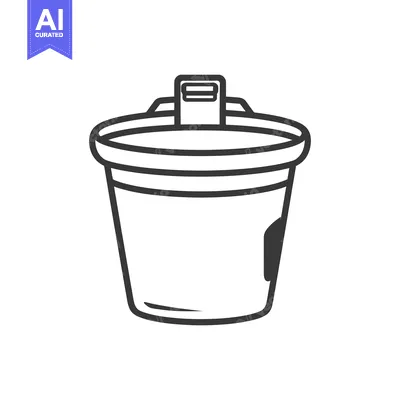 Aset premium populer: A simple outlined image of a plastic coffee cup