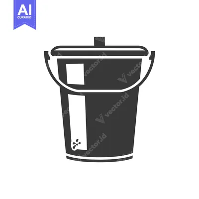Aset premium populer: The graphic depiction of a bucket with a handle and lid