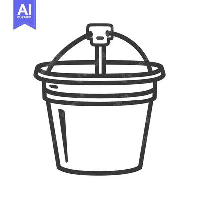 Premium design asset: A simple illustration depicting an ice cream bucket with handle