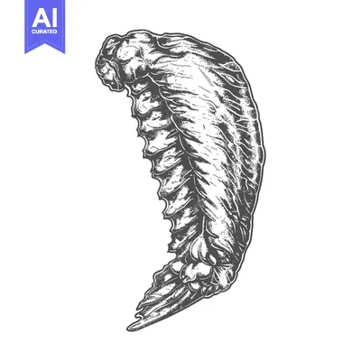 Popular premium asset: Detailed Ink Drawing Of A Single Wing