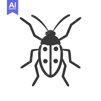 Popular premium asset: An illustrated black insect with four black spots on its back