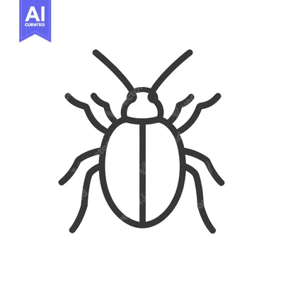 Aset premium populer: A simple black and white vector illustration of a small insect