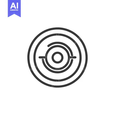 Popular premium asset: Minimalist Radar Icon: Concentric Circles with Target Lock, Black Line