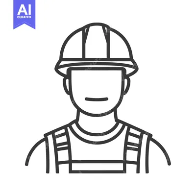 Premium design asset: A safety conscious construction worker wearing protective work gear