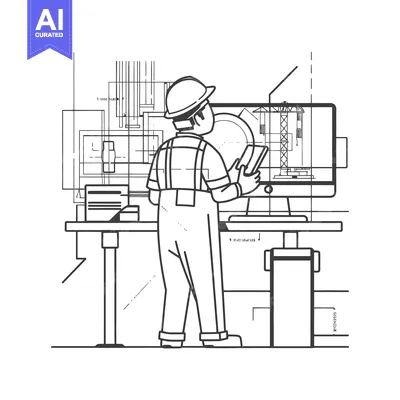 Aset premium populer: An architect using technology to design building construction projects