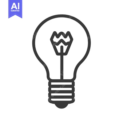 Aset desain premium: A Simple Black and White Illustration Of A Light Bulb
