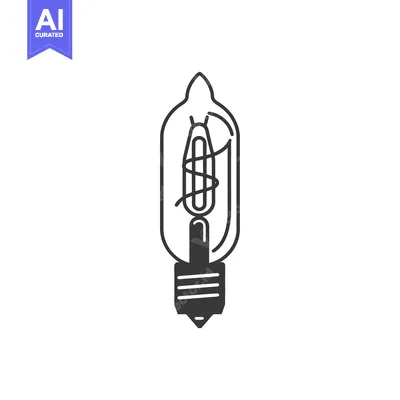 Aset desain premium: A simple black and white drawing of an incandescent light bulb