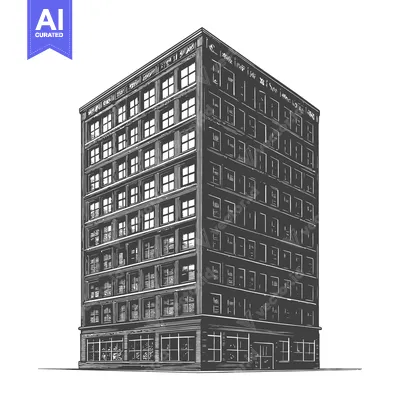 Aset premium populer: A Detailed Illustration Of A Multi Story Building