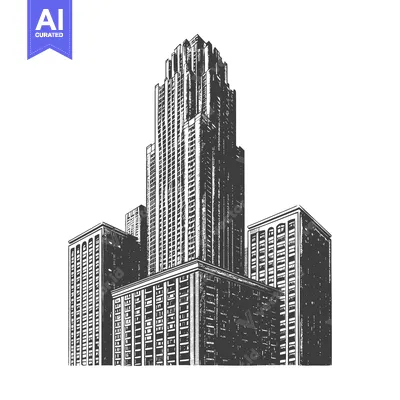 Aset premium populer: A Hand Drawn Sketch Of City Buildings