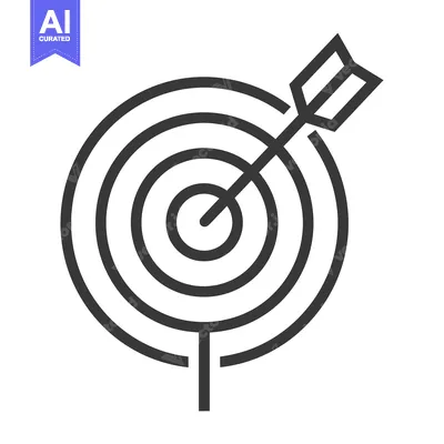 Aset desain premium: Bullseye Target with Arrow in Center