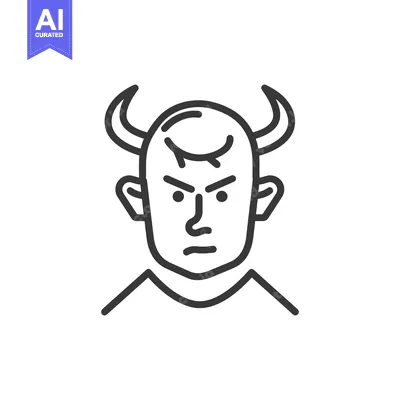 Popular premium asset: An illustrated depiction of a demon face with horns