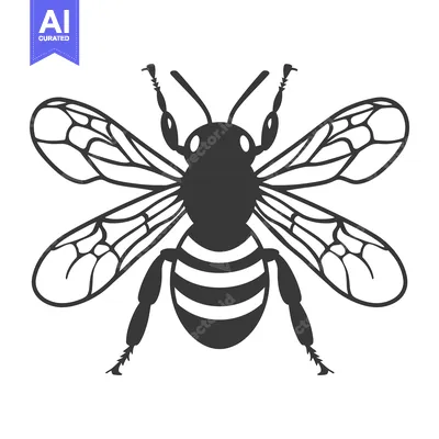 Aset premium populer: A black and white line drawing depicting a stylized insect