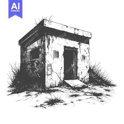 Abandoned Concrete Structure Overgrown With Weeds