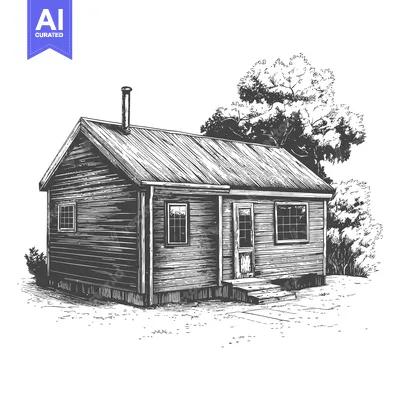Popular premium asset: Rustic Wooden Cabin Nestled Beside Lush Greenery