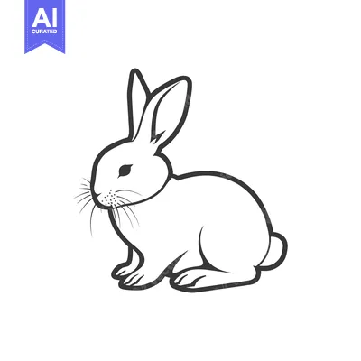 Popular premium asset: A simple black and white line drawing of a rabbit
