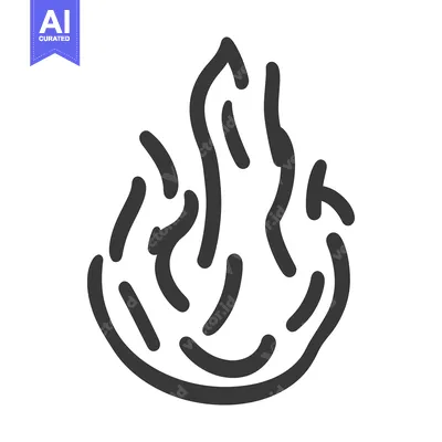 Aset desain premium: A Simple Black And White Cartoon Representation Of Fire Flames