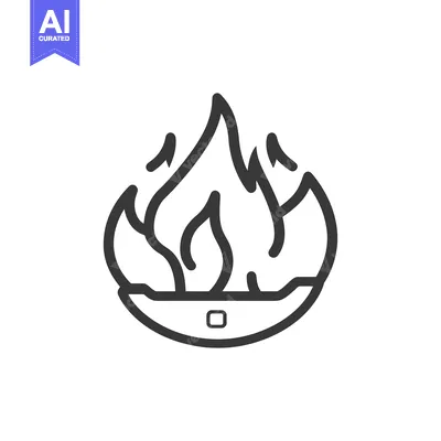 Aset premium populer: A simple stylized image of an open fire with flames
