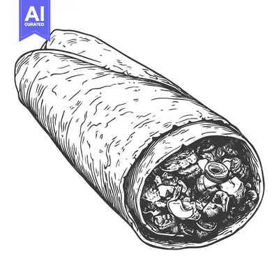 Aset premium populer: Delicious Burrito Filled With Savory Ingredients