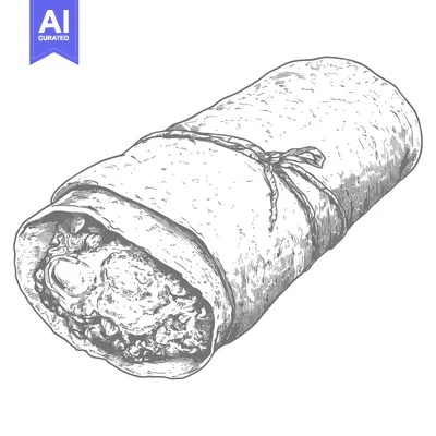 Delicious Burrito Wrapped Tightly Ready To Eat