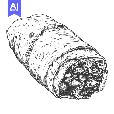 Popular premium asset: A Delicious Hand Drawn Burrito Illustration